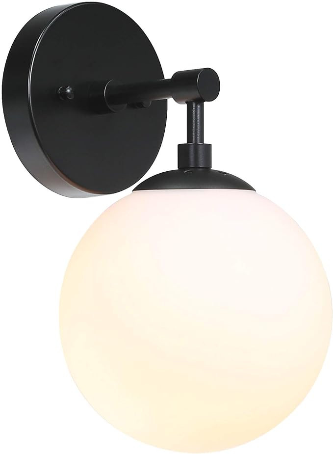 XiNBEi Lighting Wall Light 1 Light Vintage Wall Sconce with Globe Glass, Bathroom Vanity Light in... | Amazon (US)