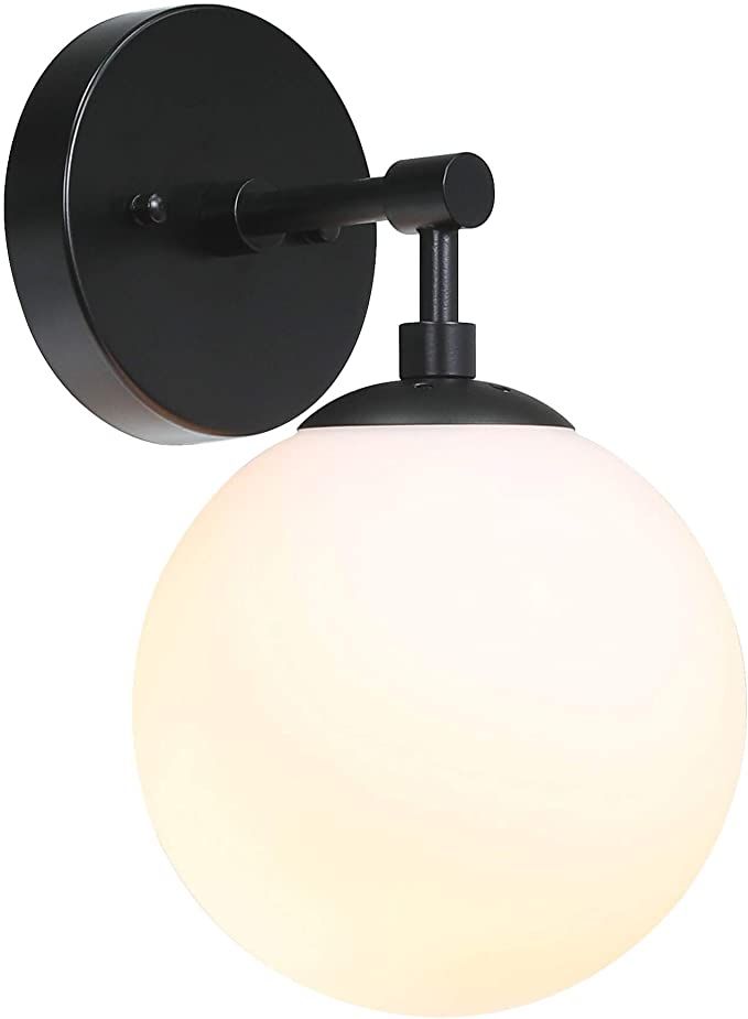 XiNBEi Lighting Wall Light 1 Light Vintage Wall Sconce with Globe Glass, Bathroom Vanity Light in... | Amazon (US)