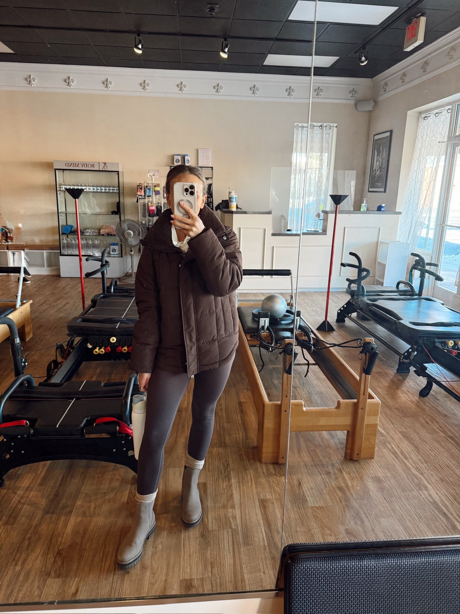 Pilates outfit when it’s freezing outside! Everything runs TTS. Leggings and matching top are SO buttery soft  

#LTKgrwm #LTKfitnessgoals