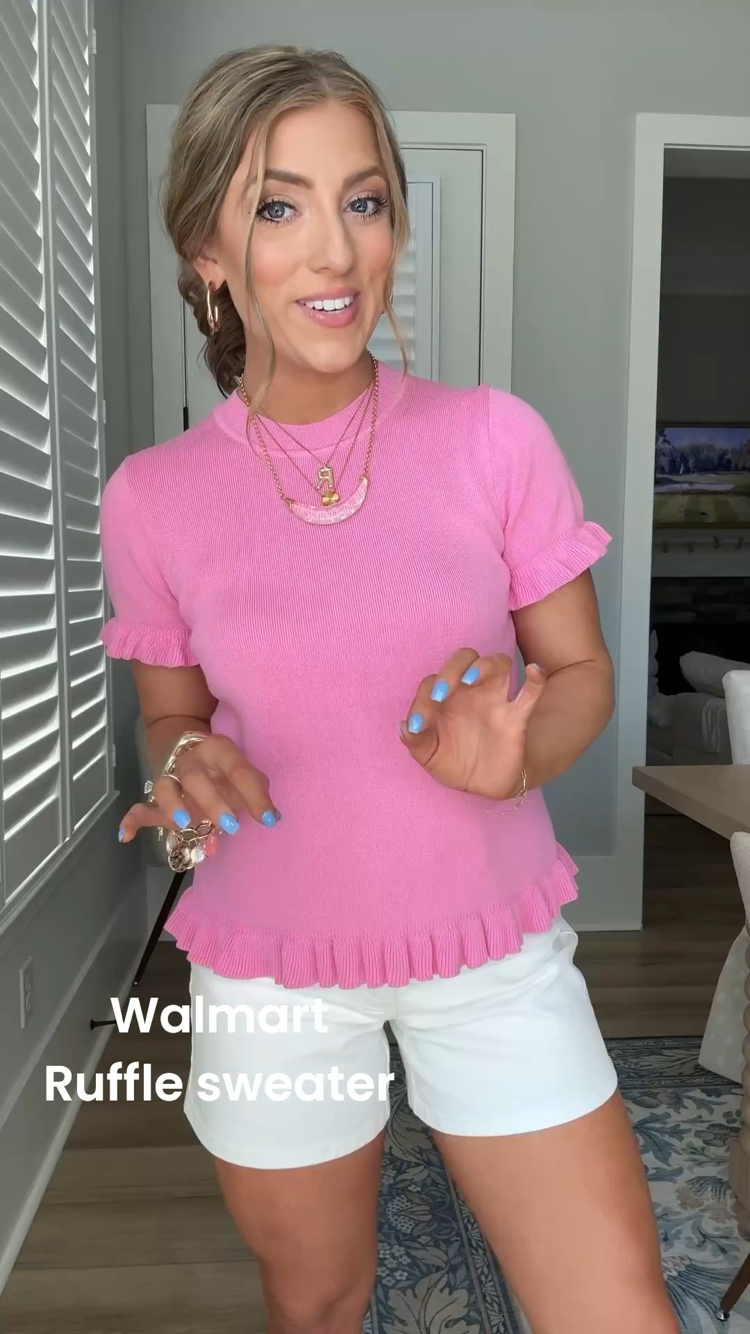 This Walmart outfit is giving the happiest summer vibes 💕 the ruffle detail sweater + white shorts combo is such an easy throw on and go look! Added this fun statement bag for a pop of color ☀️
All affordable, all on Walmart, and all so good

#walmartfashionfinds #walmartstyle #summeroutfits #pinkoutfit #casualchicstyle #affordablestyle #momoutfits #outfitideas #everydaywear #springtosummer #walmartfinds #budgetstyle

#LTKPetite #LTKootd