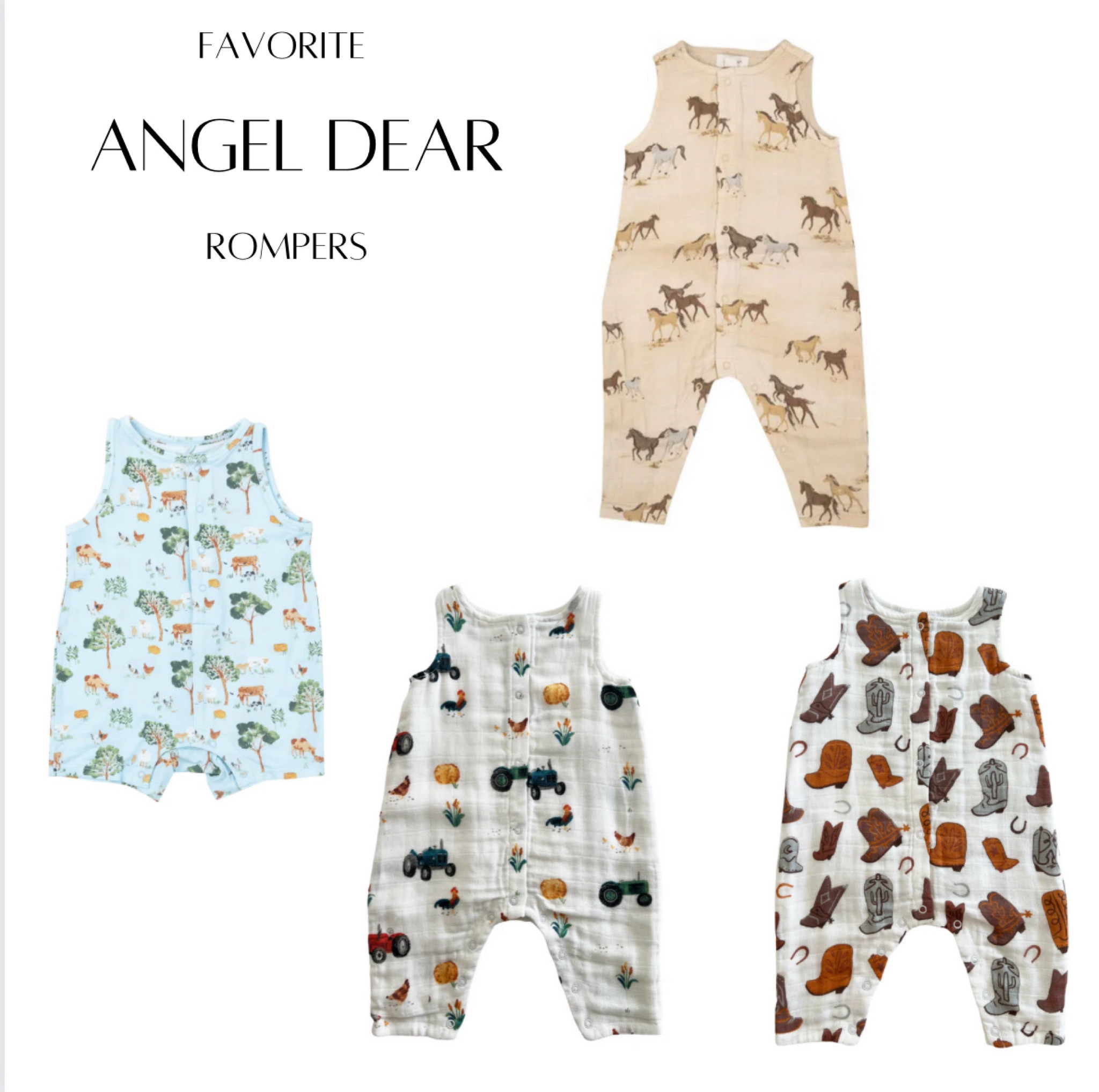 My favorite rompers from Angel Dear. Perfect for a little cowboy!

#LTKfindsunder50 #LTKbaby #LTKkids