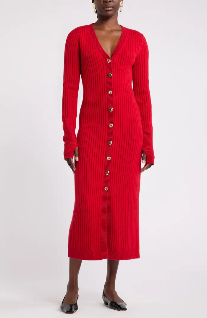 Nordstrom x Harlem's Fashion Row Harbison Long Sleeve Rib Midi Sweater Dress | Nordstrom | Nordstrom