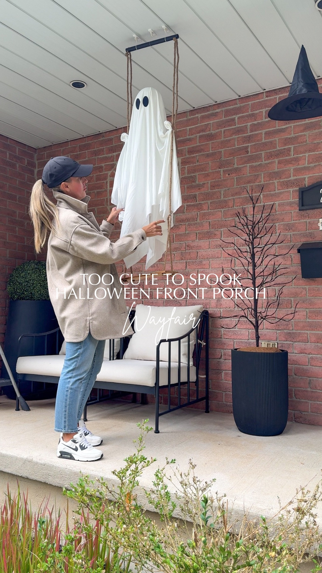 #ad Too cute to spook👻🎃💀

I went for a cute Halloween vibe on the front porch this year, and honestly the floating witch hats and cute swinging ghost might just be my favourite. Everything you see is from @Wayfair 

#wayfair #wayfairpartner #halloweenporch #porch #decor #spooky #halloween

#LTKfall #LTKhome