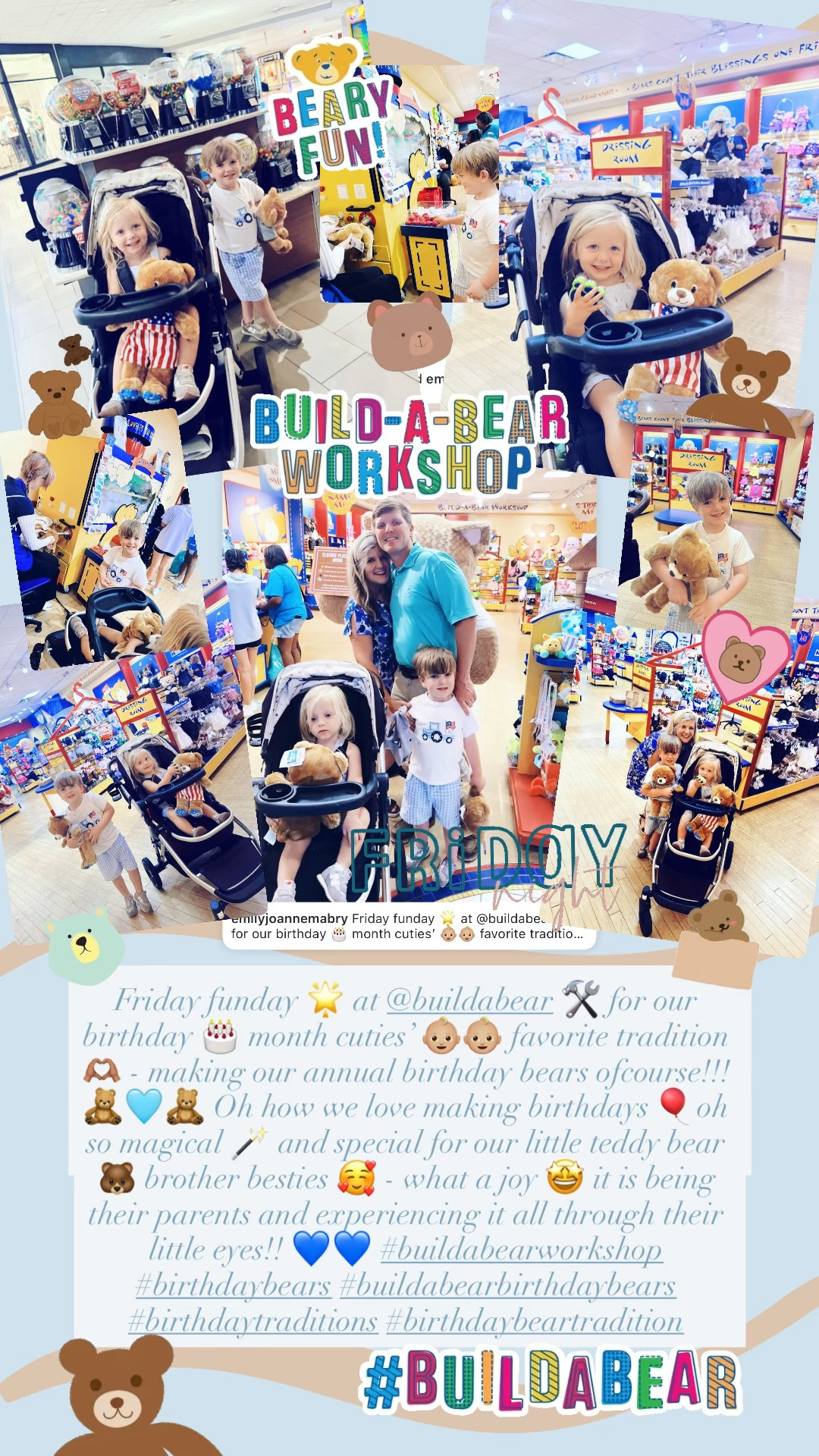 Friday funday 🌟 at @buildabear 🛠️ for our birthday 🎂 month cuties’ 👶🏼👶🏼 favorite tradition 🫶🏽 - making our annual birthday bears ofcourse!!! 🧸🩵🧸 Oh how we love making birthdays 🎈oh so magical 🪄 and special for our little teddy bear 🐻 brother besties 🥰 - what a joy 🤩 it is being their parents and experiencing it all through their little eyes!! 💙💙 #buildabearworkshop #birthdaybears #buildabearbirthdaybears #birthdaytraditions #birthdaybeartradition