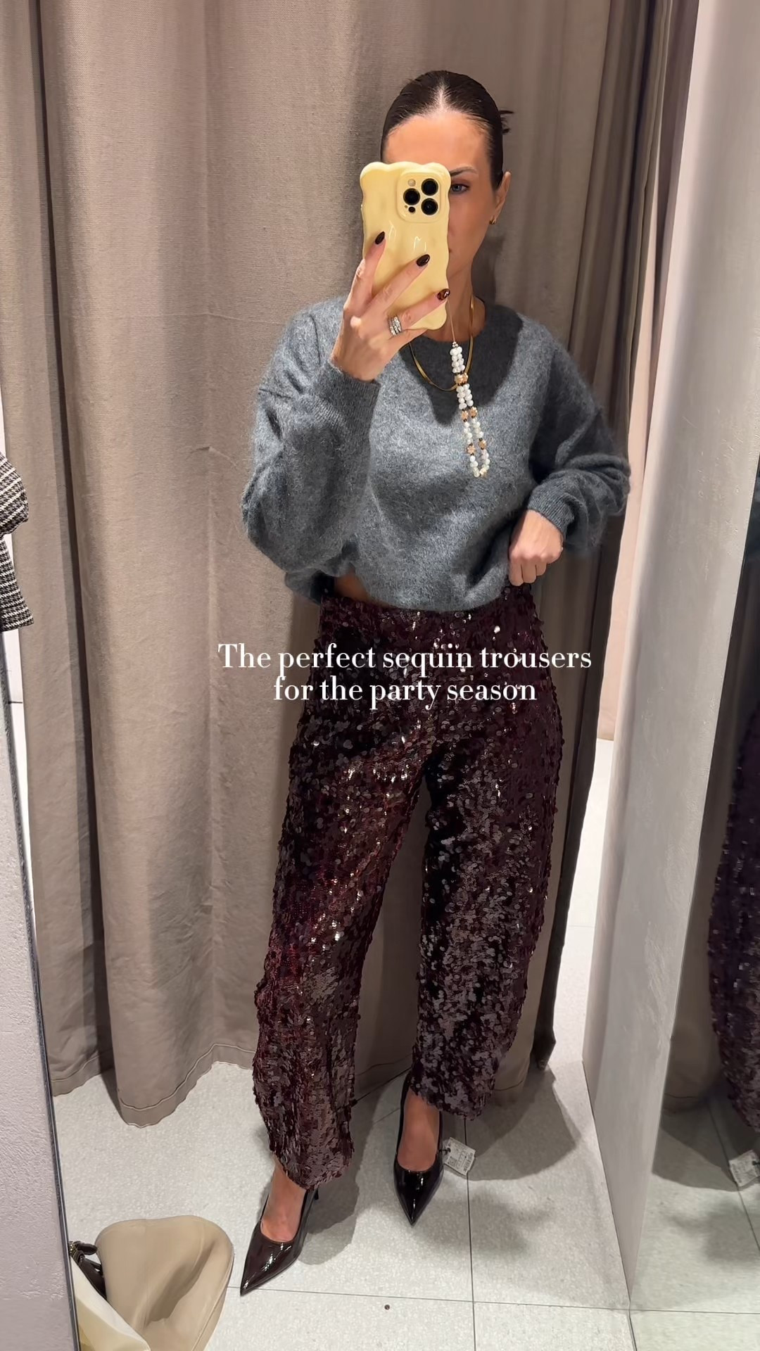 Perfect sequin trousers for the party season

Zara trousers, Zara Hall sequin trousers, burgundy trousers

#LTKfestive