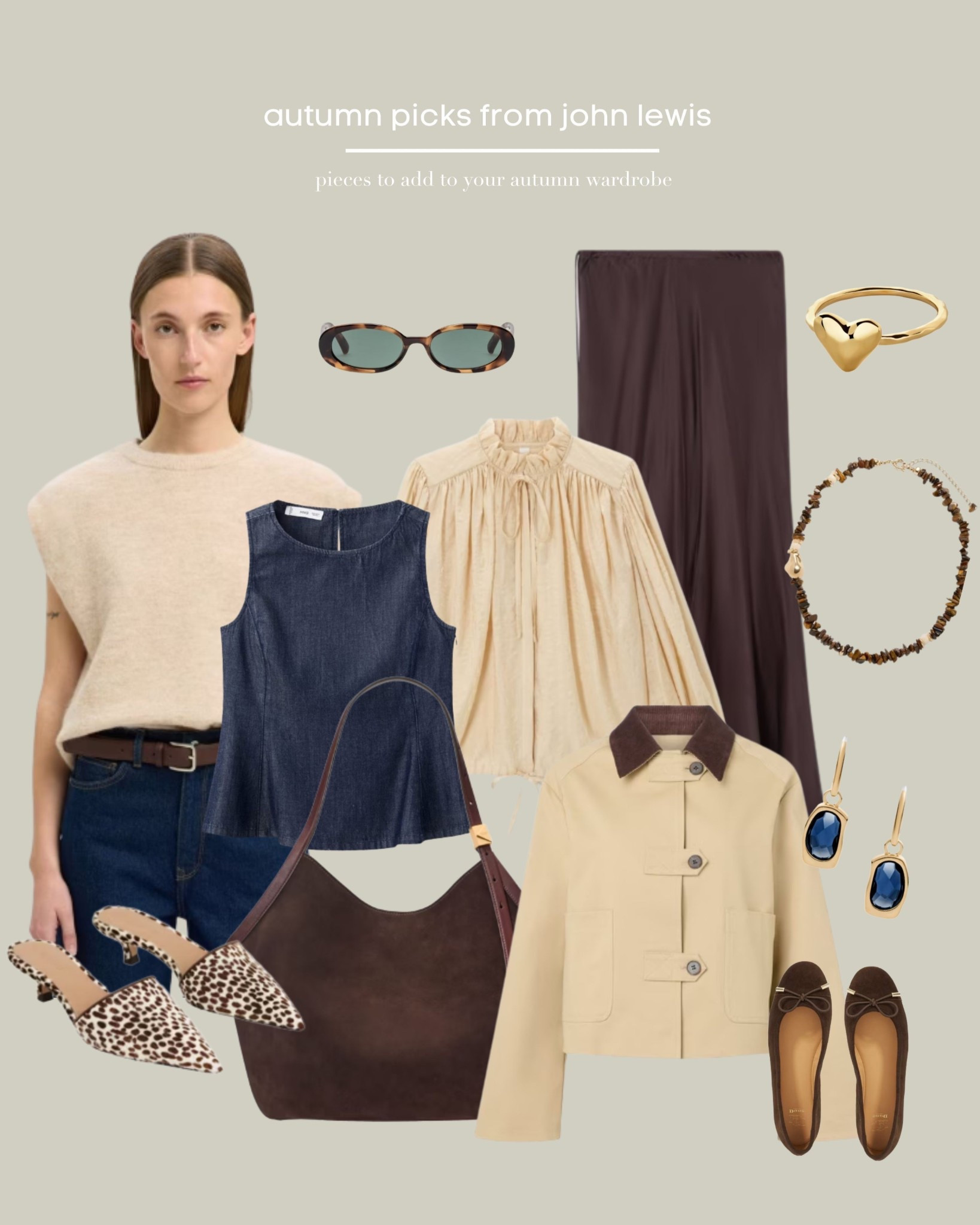 John Lewis, Autumn, Knitted Vest, Layering, Brown Satin Skirt, Boho Blouse, Butter Yellow, Off White, Barn Jacket, Beaded Necklace, Gold Ring, Gold Jewellery, Mules, Kitten Heels, Le Specs, Denim, Ballet Flats, And/Or, Flattered, Mango. 

#LTKuk #LTKautumn #LTKeurope