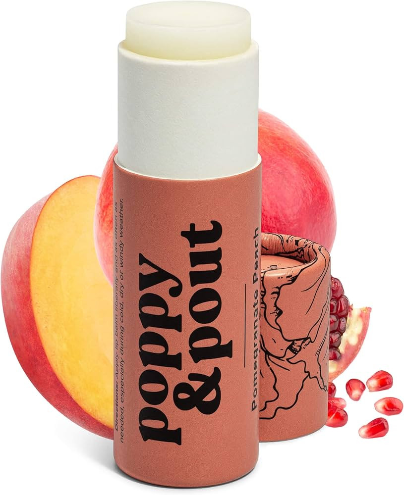 Poppy & Pout All Natural Lip Balm, 0.3oz Cardboard Tube, Hand-filled - Beeswax, Vitamin E, Organi... | Amazon (US)