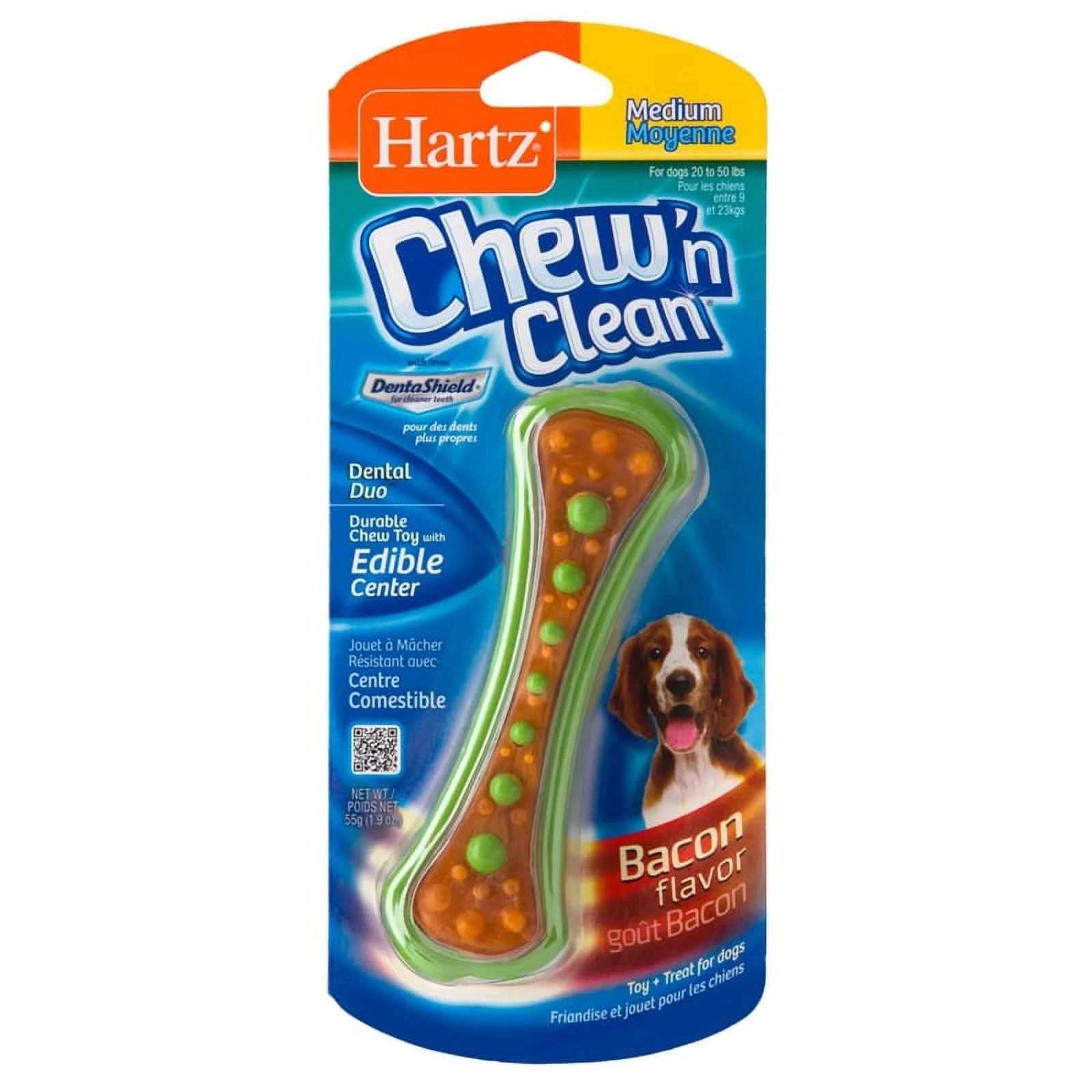 Hartz Chew 'n Clean Dental Duo Dog Toy, Medium, Color May Vary | Walmart (US)