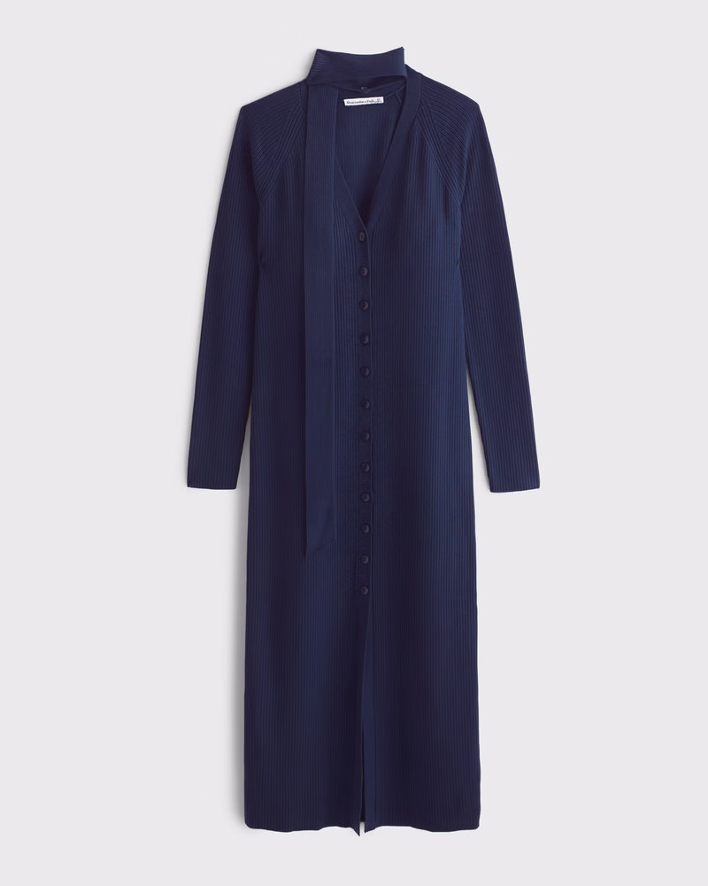 Women's Scarf Duster Midi Sweater Dress | Women's New Arrivals | Abercrombie.com | Abercrombie & Fitch (US)