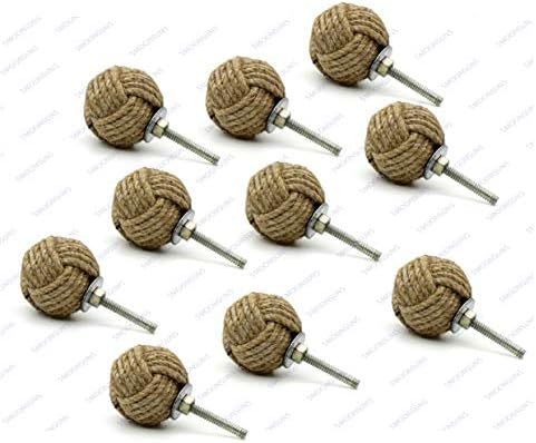 5MoonSun5's Jute Knobs Rope Knot Drawer Pulls and Knobs Pull and Push Handle Knobs for Cabinets, ... | Amazon (US)