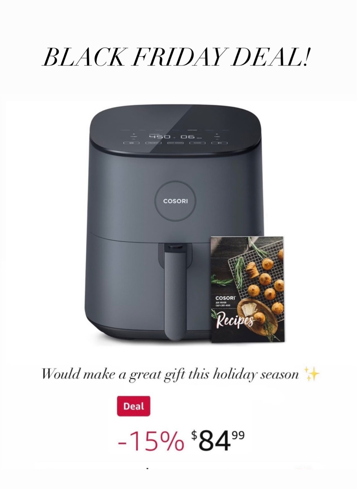 Laidback Luxe Holiday Gift Guide ✨ Air fryer on sale, Additional $15 off at checkout! Black Friday deal, Amazon find, Amazon gift guide, gifts for her, gifts for him, gift ideas, home gift, gifts for the chef, gifts for the cook, #LaidbackLuxeLife

Follow me for more fashion finds, beauty faves, lifestyle, home decor, sales and more! So glad you’re here!! XO, Karma

#LTKsalealert #LTKCyberWeek #LTKGiftGuide