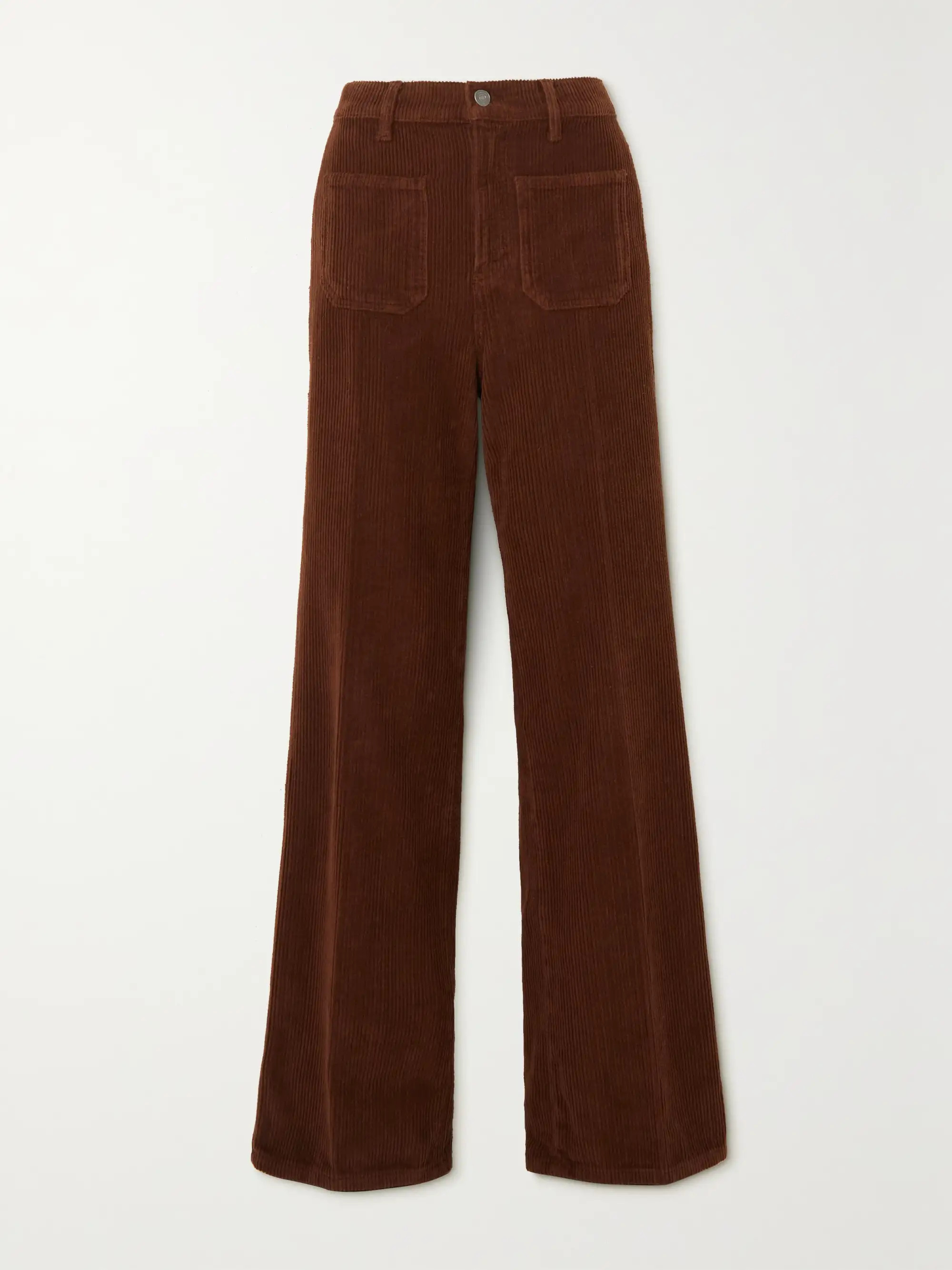 Brown Alyssa organic cotton-corduroy wide-leg pants | REFORMATION | NET-A-PORTER | NET-A-PORTER (US)