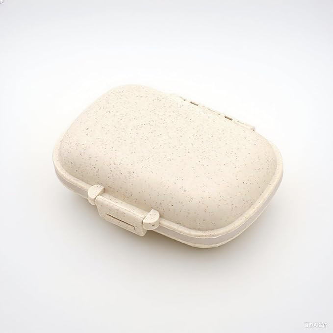 Friendly Wheat Straw Portable Pill Box, Beige, Sealed Design, Travel Medicine Organizer, Daily Me... | Amazon (US)
