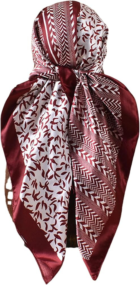 Polka Dot Print Satin Head Scarf for Women Like Silk Scarf for Hair Wrapping Bandanas Square Shaw... | Amazon (US)