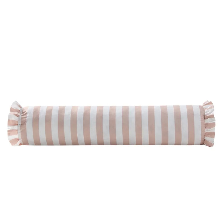 My Texas House 8" x 36" Pink/White Stripe Bolster Decorative Pillow | Walmart (US)