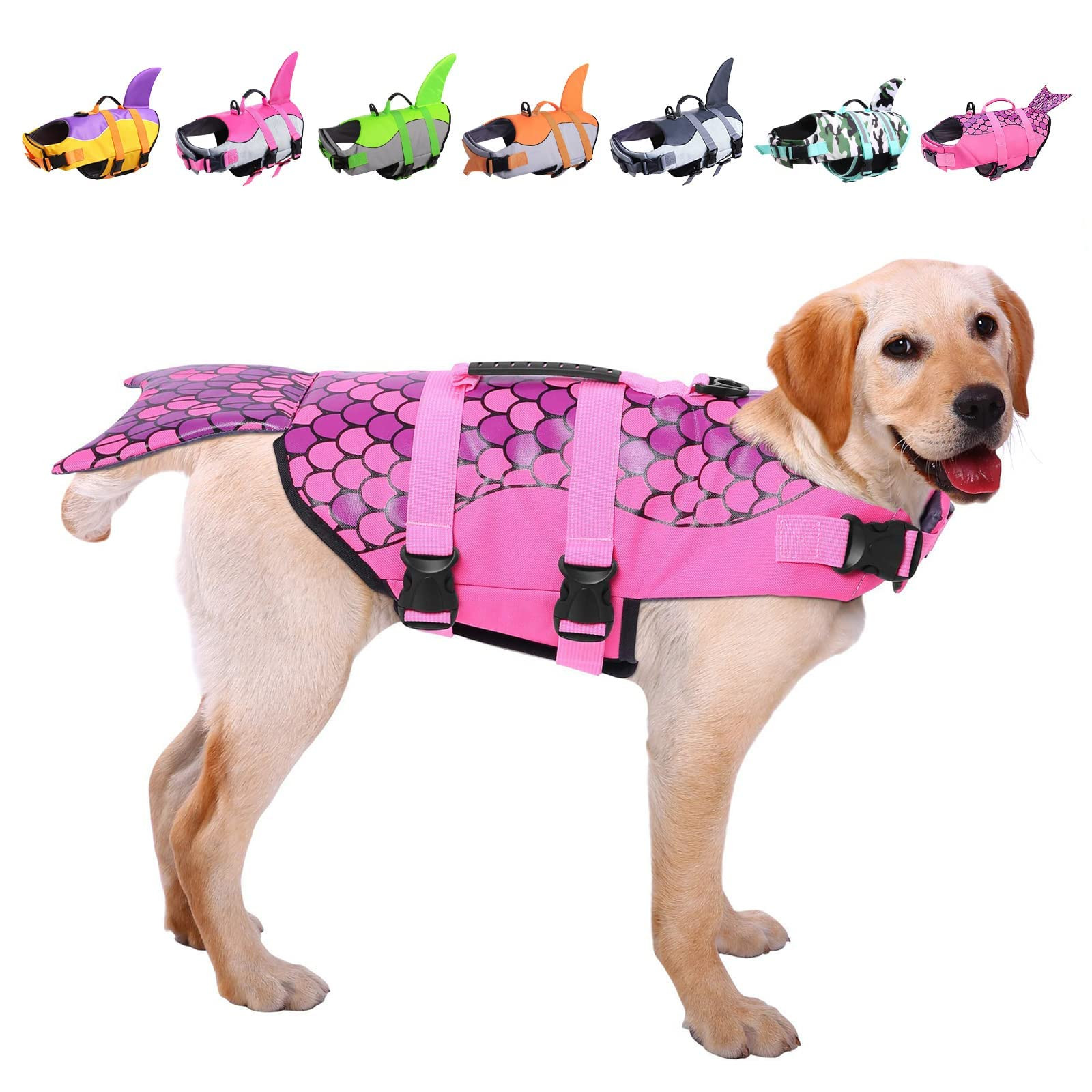ASENKU Dog Life Jacket - Pet Safety Vest for Swimming & Boating, Shark Life Jacket with Floatatio... | Amazon (US)