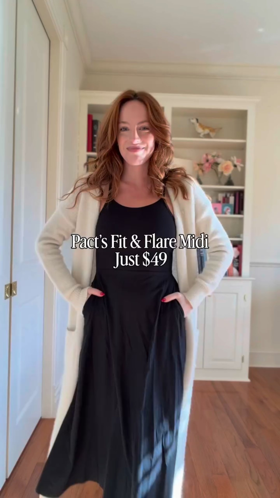 Pact's Fit & Flare Midi Dress is one of my favorites-- and it's on sale!  Grab yours now at wearpact.com!