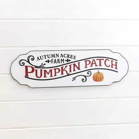 Metal Fall Wall Décor - Hanging Harvest Pumpkin Patch Sign - Vintage Autumn Home Accent | Walmart (US)