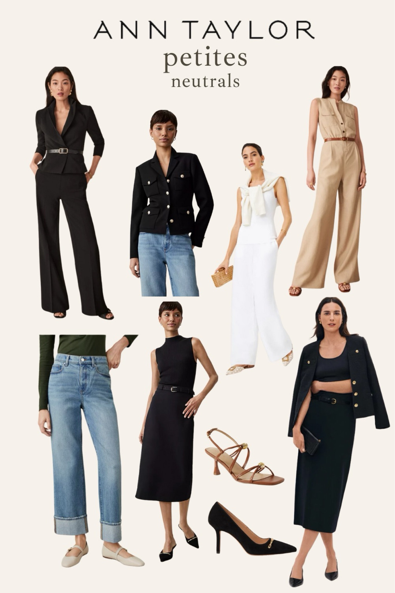 I just placed an order with Ann Taylor Petite for these items you see here. I wanted to focus on more of a neutral collection transitioning from summer to fall. As soon as I get these items, I will start creating videos and doing try ons so that you can see how they fit. I am 52 years old, 5’1”, and generally wear a size 0 to 2 - xs -small, shoe size 6. I’m really going to start focusing on sizing for us petite women. Particularly on length to see that the labels are actually able to capture the length properly and proportionately for us petite ladies. Make sure to turn on notifications so you will get notified as soon as I make posts. Thank you! 🫶🏼#agelesspetitestyle #petitestyle #petite #over50 #ageless #over40 #falltransition #neutrals #summer 
#highwaisted #trouserpants 



#LTKSeasonal #LTKOver40 #LTKWorkwear