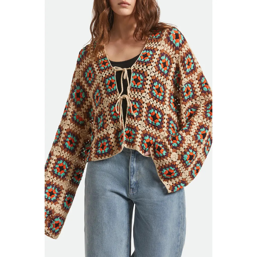 Brixton Patchwork Crochet Cardigan in Beige Multi Color at Nordstrom, Size X-Small/small | Nordstrom