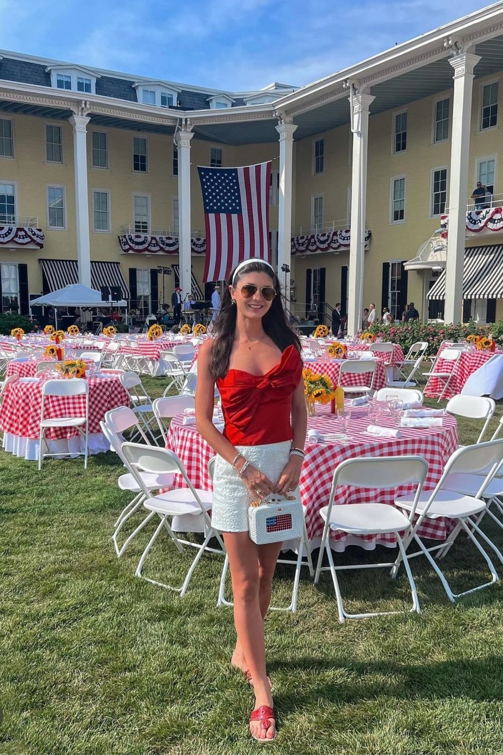 Fourth of July festive look - red bow top with white eyelet lace shorts.

#LTKItBag #LTKFindsUnder100 #LTKSeasonal