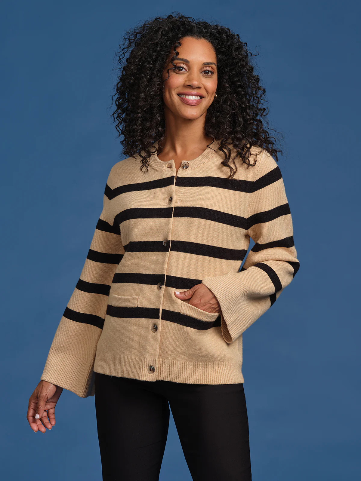 89th & Madison Stripe Button Up Cardigan | 89th + Madison