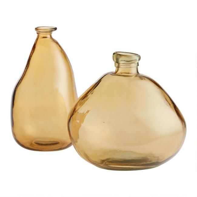 Barcelona Amber Recycled Glass Vase | World Market