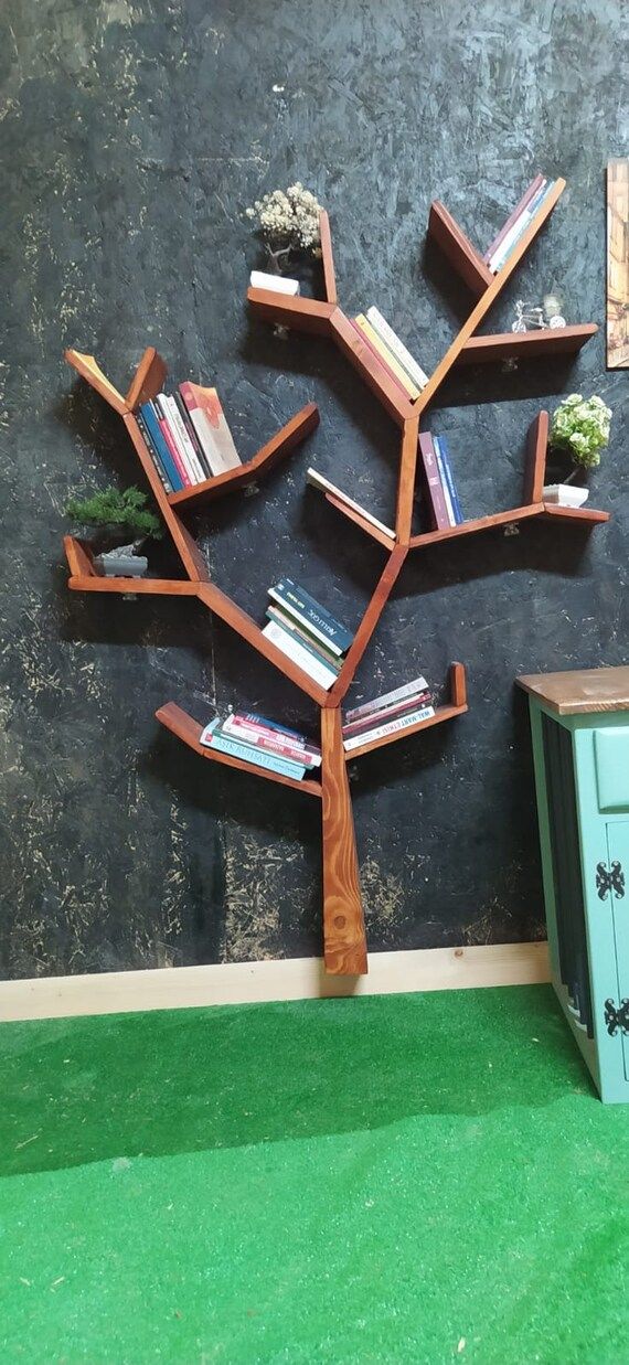 Tree Shaped Bookcases Bookshelf Handmade Handcrafted - Etsy | Etsy (US)
