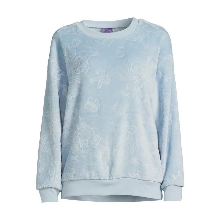 Disney Juniors' Holiday Stitch Plush Sweatshirt, Sizes XS-XXXL | Walmart (US)