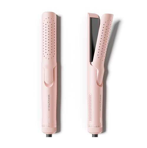 Wavytalk Airflow Styler Curling Iron, Cool Curl, 360° Cool Air Lock in Style for Lasting Curls, Reduces Damage, 2 in 1Hair Straightener and Curler, 1.25 Inch, Anti-Scald for Short Long Hair, Pink | Amazon (US)