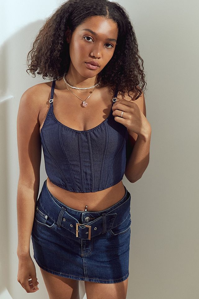 Out From Under Denim Corset | Urban Outfitters (EU)