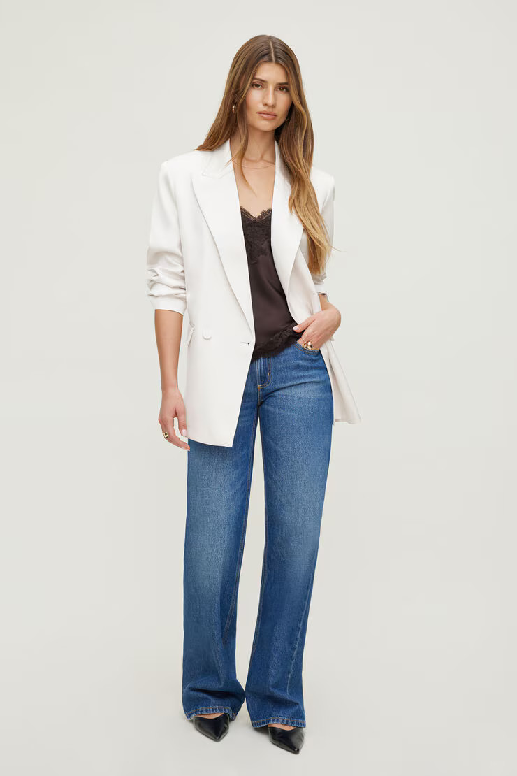 Noa Oversized Satin Blazer | Dynamite Clothing