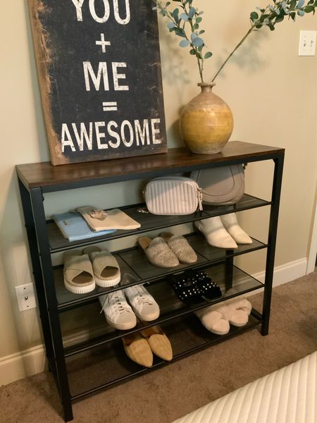 This shoe shelving unit is a great way to stay organized and have your favorite shoes and purses at your reach. #bedroomdecor #shoeshelf

#LTKshoecrush #LTKfindsunder100 #LTKhome