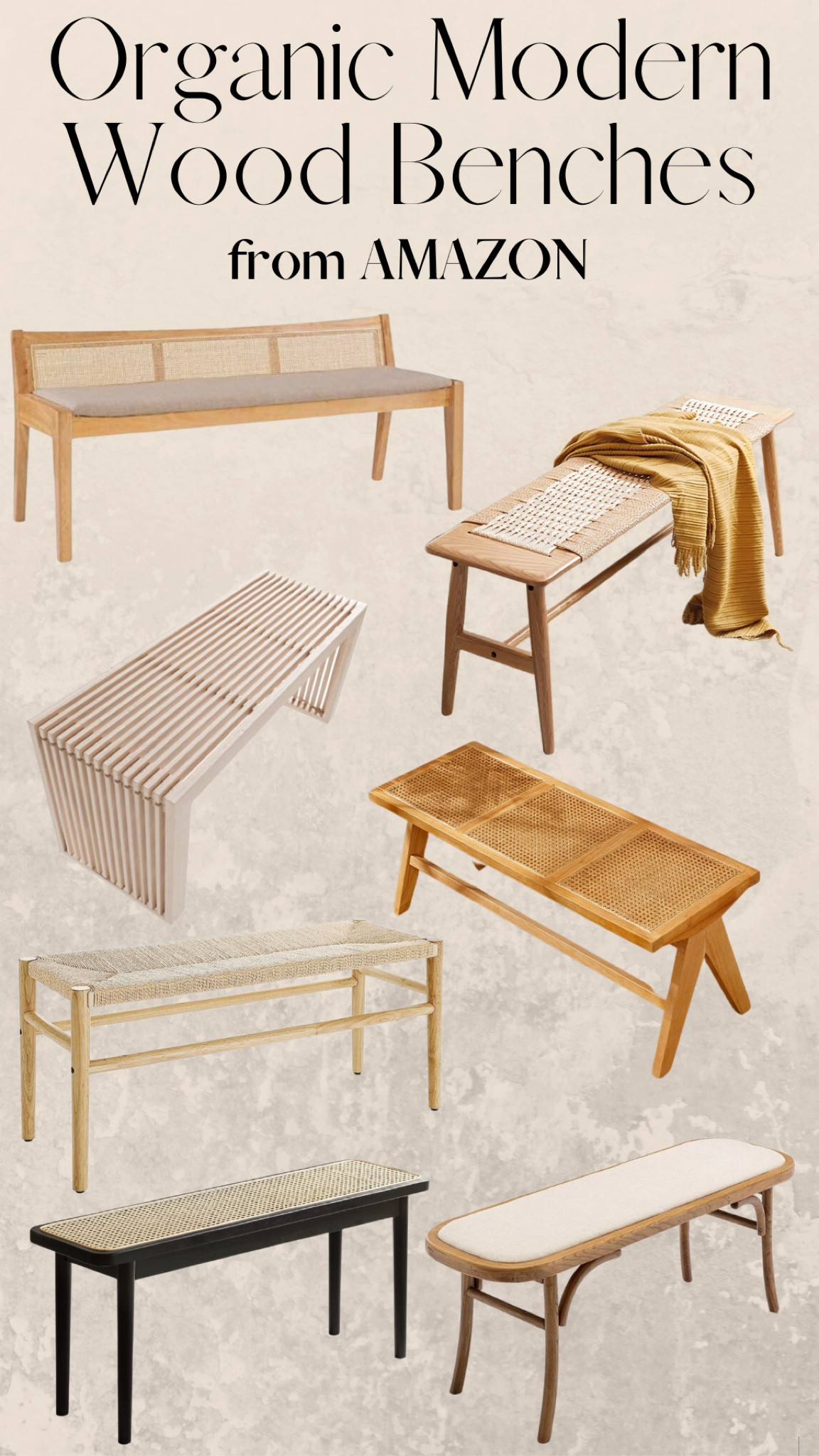 Wood benches with natural textures and neutral tones make a perfect match for any organic modern style room!

#organicmodern #woodbench #naturalwoodbench #rattanbench #organicmodernroom #scandistyle #wovenbench #moderndecor 

Follow my shop @ModernDayMamaLife on the @shop.LTK app to shop this post and get my exclusive app-only content!

#liketkit #LTKhome #LTKstyletip #LTKFind
@shop.ltk
https://liketk.it/4bQNn

#LTKhome #LTKstyletip #LTKFind