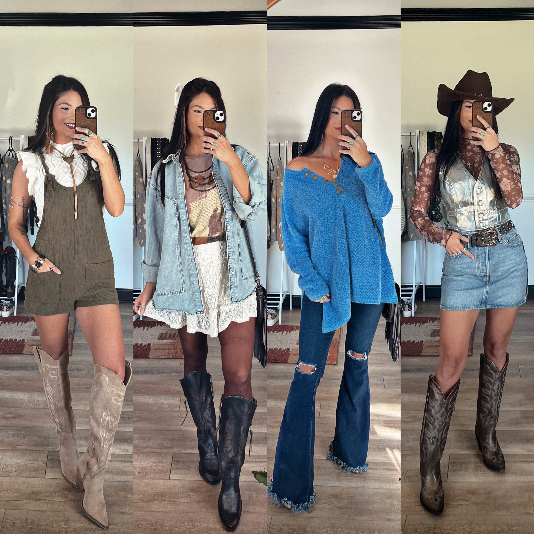 Recent outfits post!! A lot of these items are on sale! 

- Bolo from November maker
- 4th pair of boots I can’t link! But from country outfitter. Shyanne Women’s High Desert Tall
Western Boots - Snip Toe
- cowboy hat is sold out so linked similar

#LTKCyberWeek #LTKStyleTip #LTKSeasonal