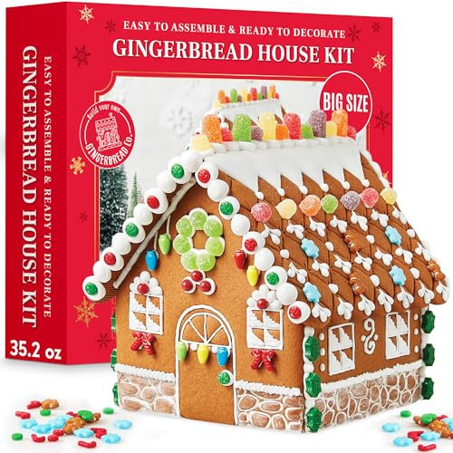 Taboom Large Gingerbread House Kit - Holiday Cookie Decorating Kit Do It Yourself Easy to Assemble Christmas Gingerbread House - 13 Pieces Total | Amazon (US)