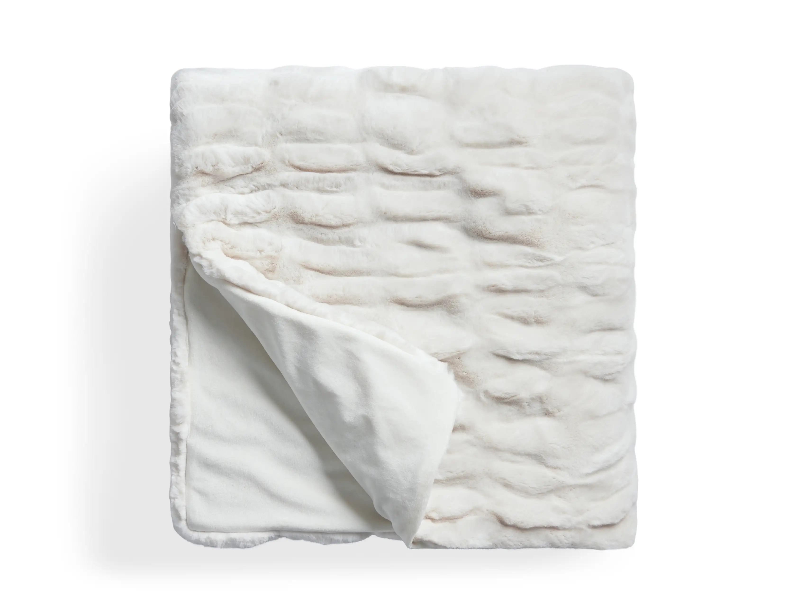Faux Fur Luxe Oversized Pleated Throw | Arhaus