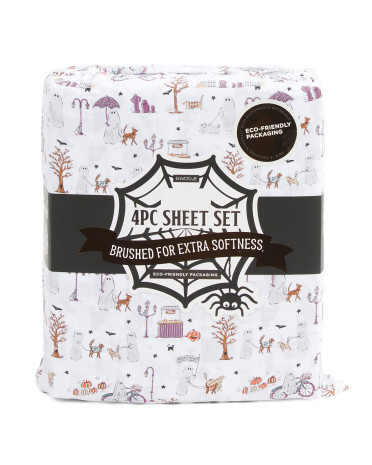 Halloween Ghosts And Dogs Sheet Set | TJ Maxx