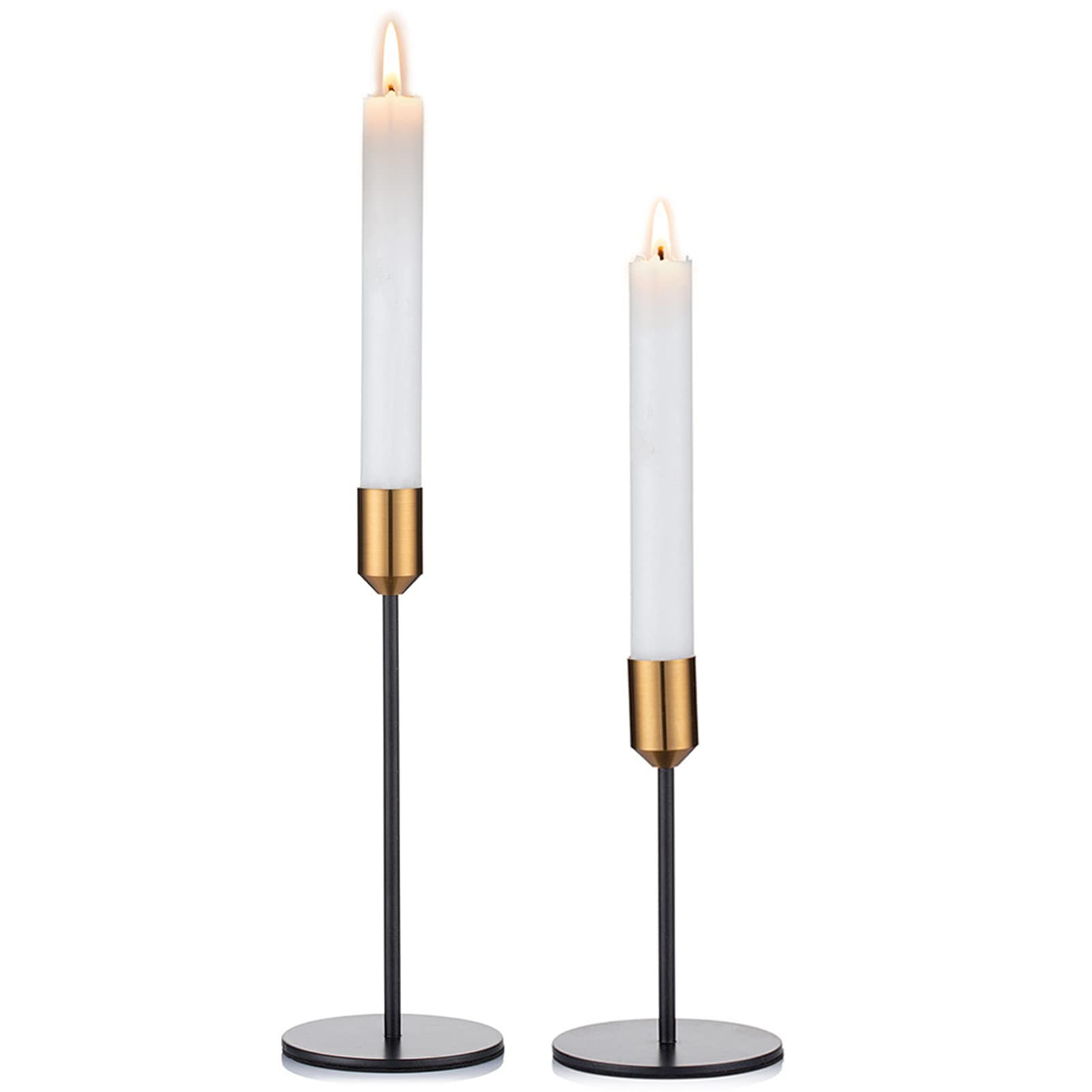 Nuptio Candlestick Holders Taper Candle Holders, 2 Pcs Candle Stick Holders Set, Gold & Black Bra... | Amazon (US)