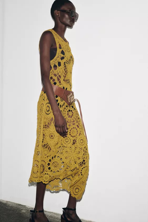 ASYMMETRIC CROCHET DRESS | Zara US