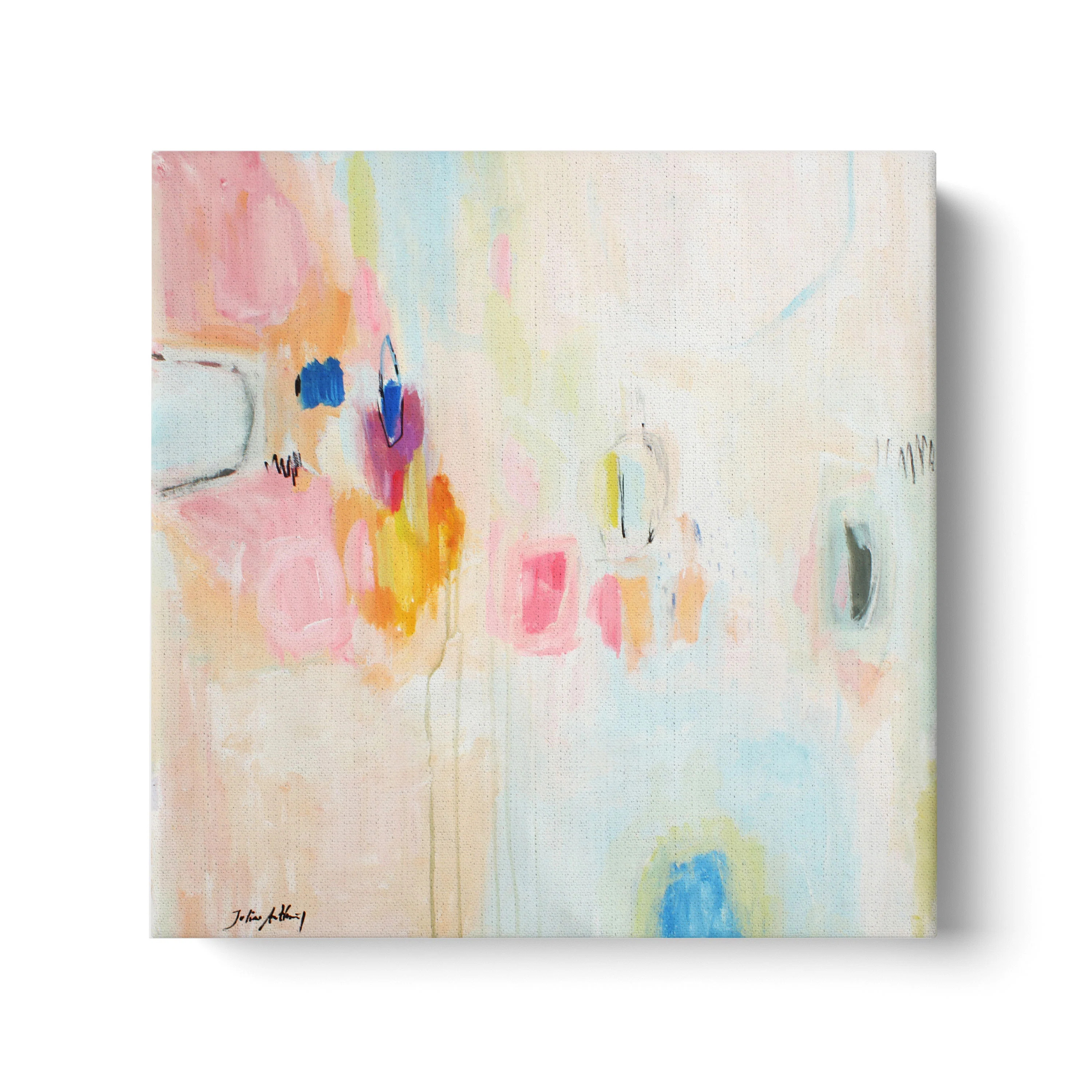 "Rosa Abstract" Painting on Canvas by Jolina Anthony Modern Wall Art | Wayfair North America