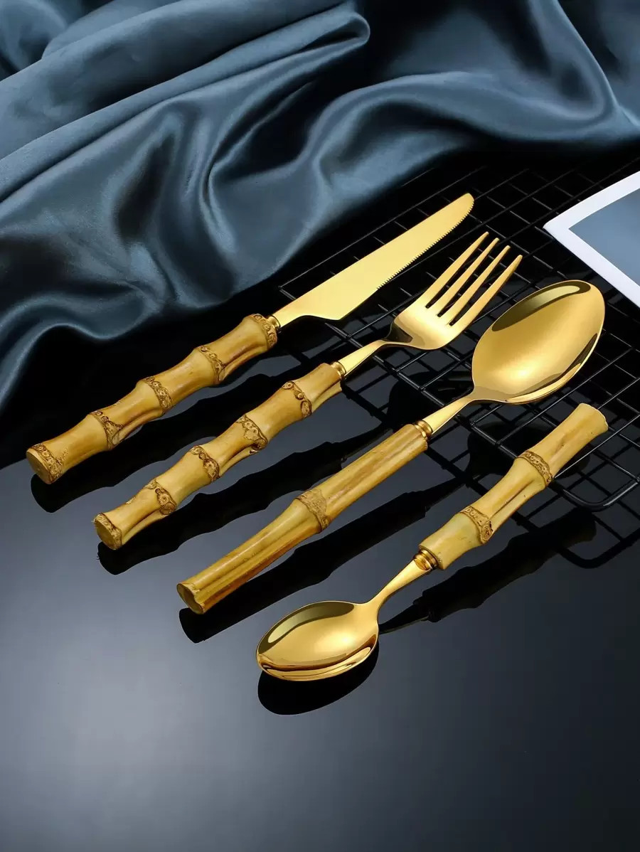 4pcs Bamboo Handle Cutlery Set
   SKU: sH210517270191500      
          (417 Reviews)
          ... | SHEIN