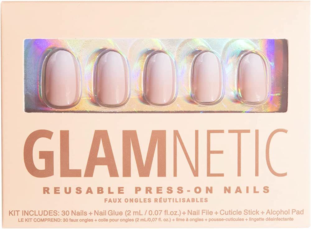 Glamnetic Press On Nails - Creamer | UV Finish Neutral Ombre Short Round Nails, Reusable | 15 Sizes  | Amazon (US)