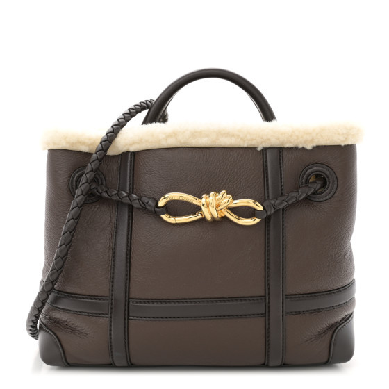 Shearling Aviator Small Andiamo Shoulder Bag Brown | FASHIONPHILE (US)