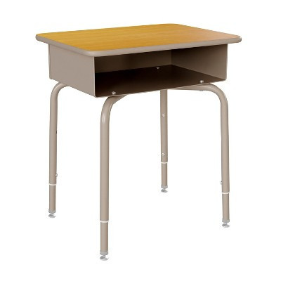 Flash Furniture Billie Student Desk with Open Front Metal Book Box - Maple/Silver | Target