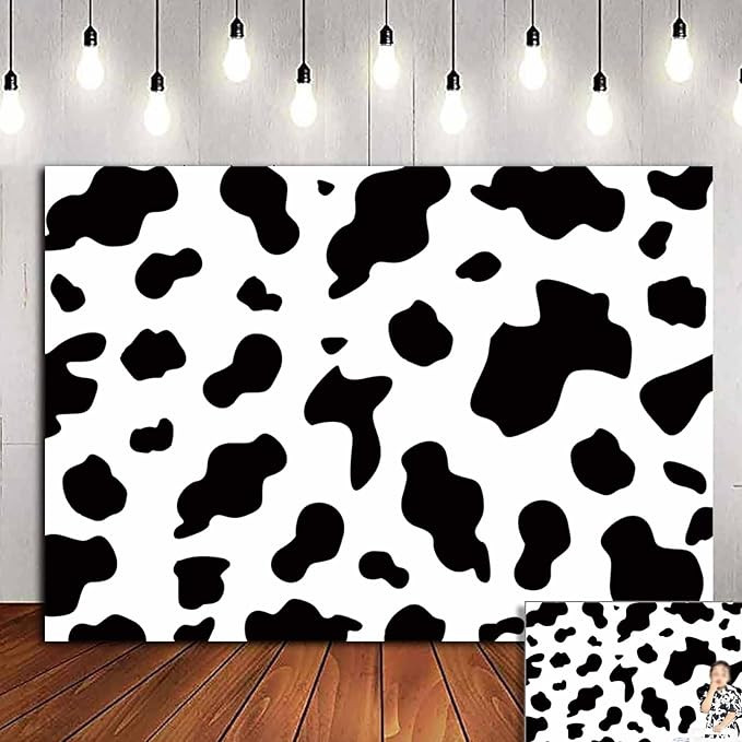 HQM 7x5FT Soft Fabric/Polyester Cow Party Photography Backdrops Black and White Cow Farm Animal H... | Amazon (US)