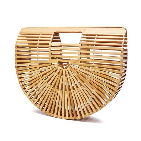 LOVECM Women s Bamboo Handbag by Handmade Straw Bag Tote Bamboo Purse Natural Basket Bag for Summer  | Walmart (US)