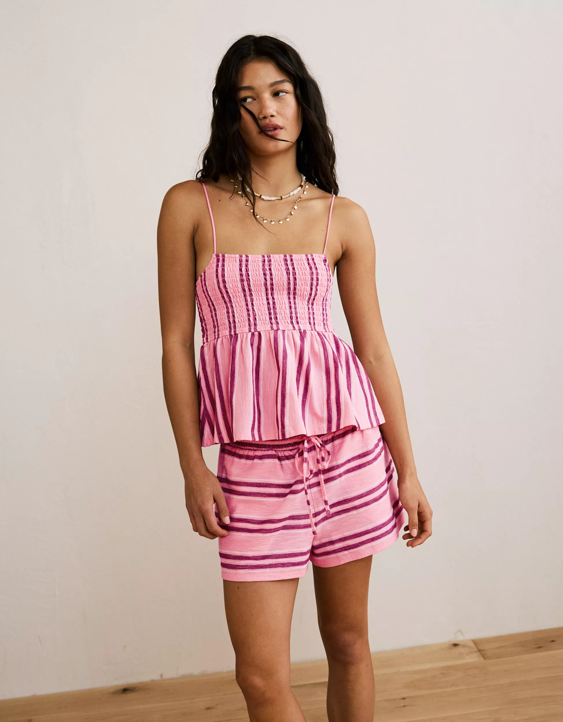 AE Sunchaser Babydoll Smocked Tank Top | American Eagle Outfitters (US & CA)