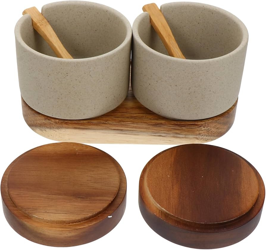 Spice Jar Mini Condiments Canisters Condiments Containers Holder Airtight Lids Jars Dishwasher Ti... | Amazon (US)