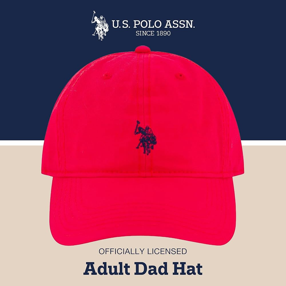 U.S. Polo Assn. Baseball Cap, 100% Cotton Adjustable Dad Hat with Small Pony Logo | Amazon (US)